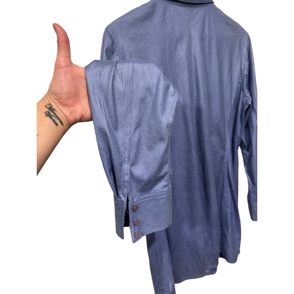 Chico’s Lavender Textured Button Front Casual Off… - image 3